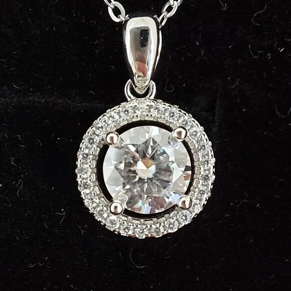 1 Carat Moissanite Sterling Silver Necklace - Picture 5 of 11